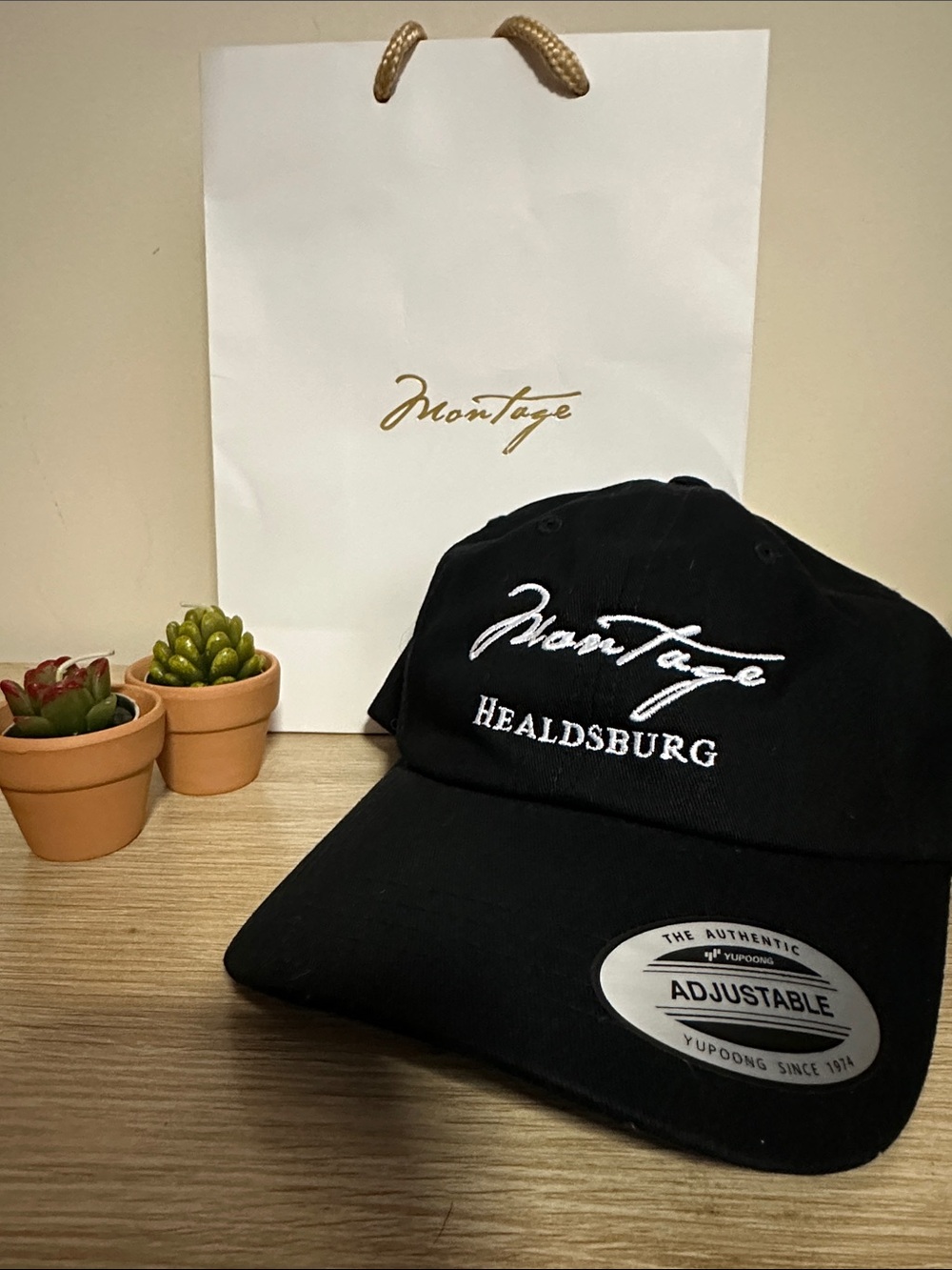 Montage Healdsburg Black Adjustable Baseball Cap NWT
